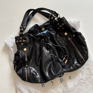 Hype faux snakeskin shoulder hobo bag